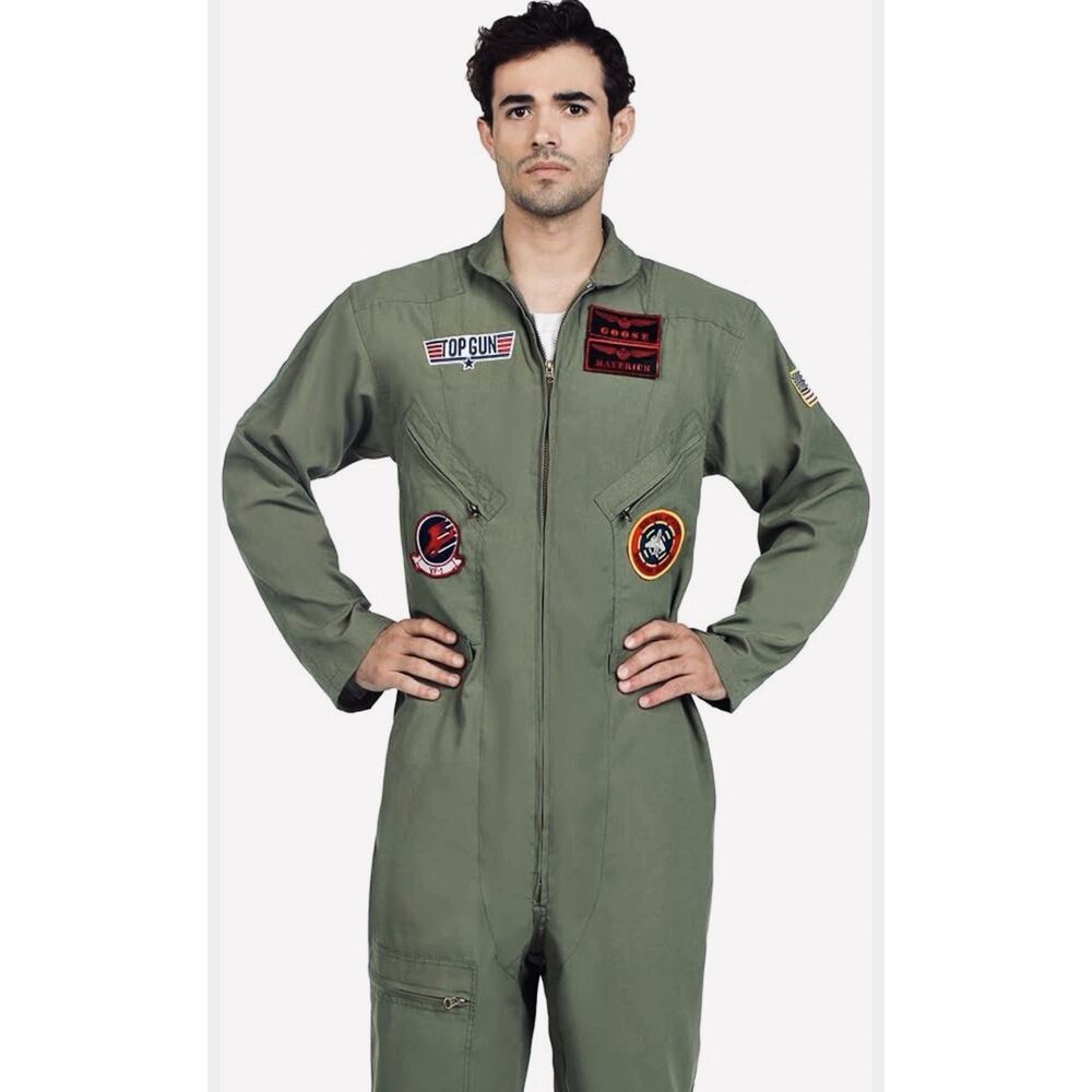 Leg Avenue Top Gun Men’s Flight Suit Costume XS Maverick Goose Halloween Cosplay